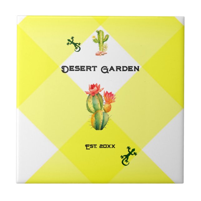 Desert Garden Ceramic Tile (Front)