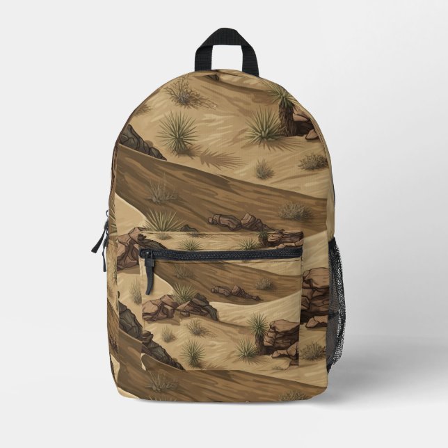Desert Ghillie Suit Pattern Printed Backpack (Front)
