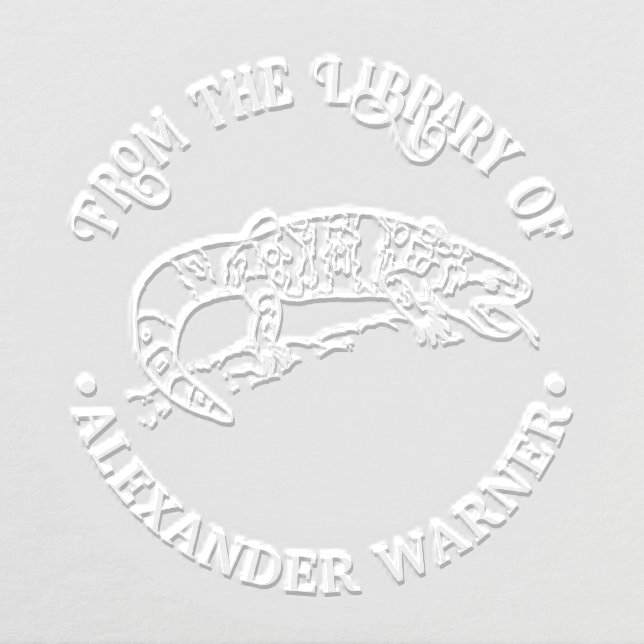 Desert Gila Monster Lizard Library Book Name  Embosser (Design)