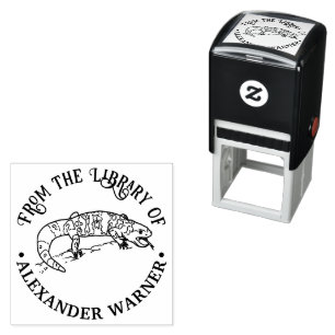 Desert Gila Monster Lizard Library Book Name  Self-inking Stamp