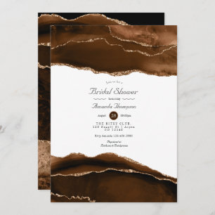Desert Gold Watercolor Agate Bridal Shower Invitation