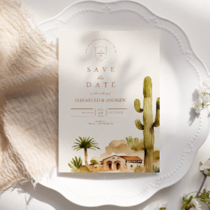 Desert Hacienda Wedding Style Save The Date