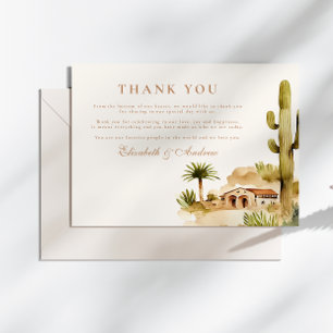 Desert Hacienda Wedding Style Thank You Card