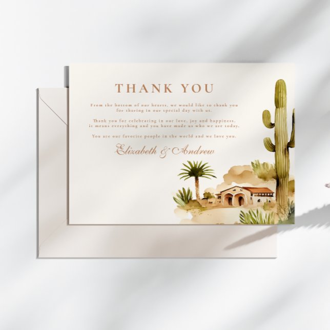 Desert Hacienda Wedding Style Thank You Card (Creator Uploaded)
