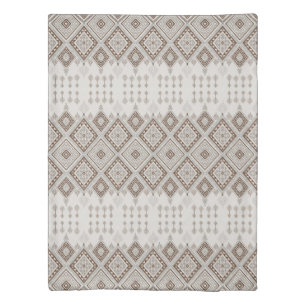 Desert Harmony Brown Moroccan Geometric Tribal Duvet Cover