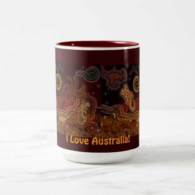 "Desert Heat"" Australian Aboriginal Style Mug (Center)