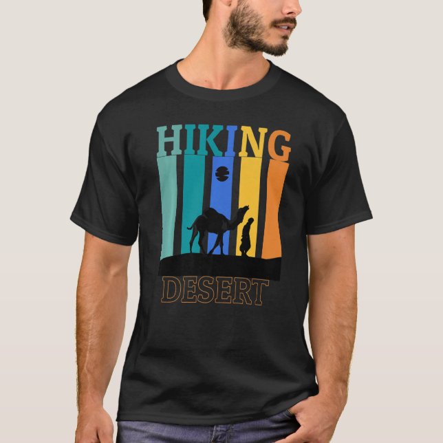 Desert Hike  Retro Hiker Outdoors Camping Nature H T-Shirt (Front)