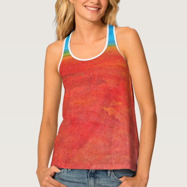 Desert Horizon Hot Beach Party Sand Sky Tank Top (Front)