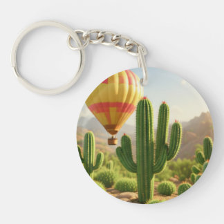 Desert Hot Air Balloon Acrylic Keychain