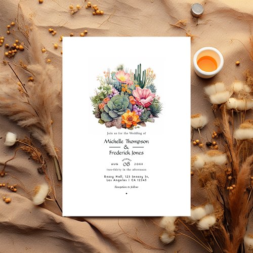 Desert Hues Floral Wedding Invitation