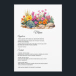 Desert Hues Floral Wedding Menu<br><div class="desc">Desert hues floral wedding menu card.</div>