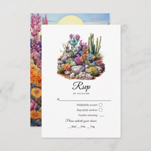 Desert Hues Floral Wedding RSVP Card