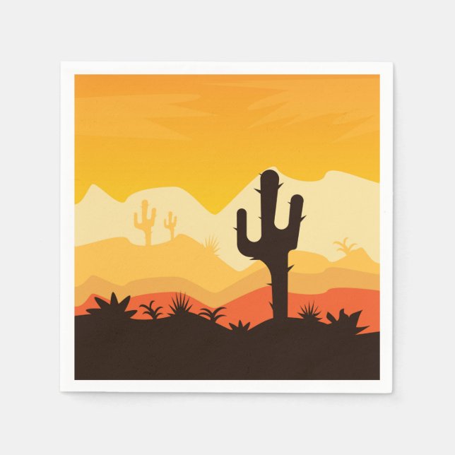 Desert Illustration Napkins (Front)
