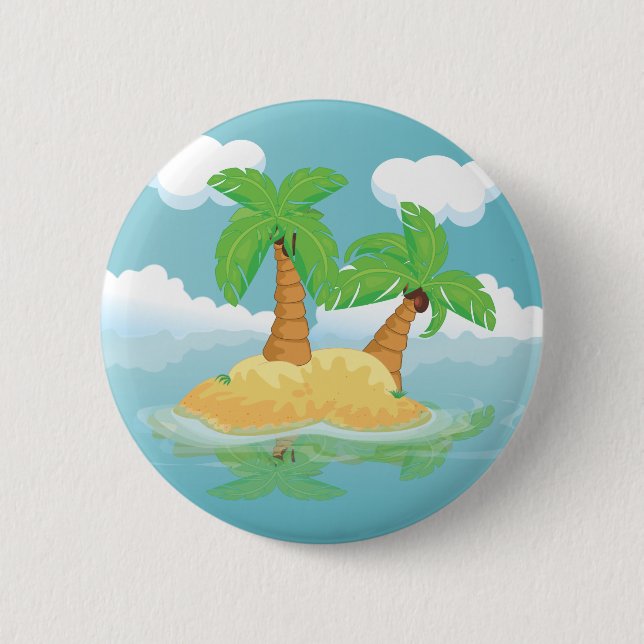 Desert Island Pinback Button (Front)