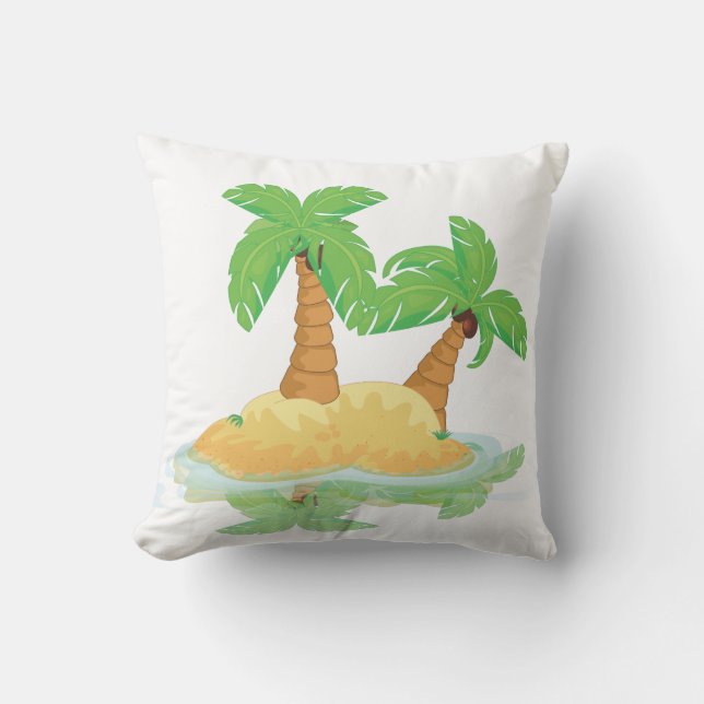 Desert Island Throw Pillow (Front)