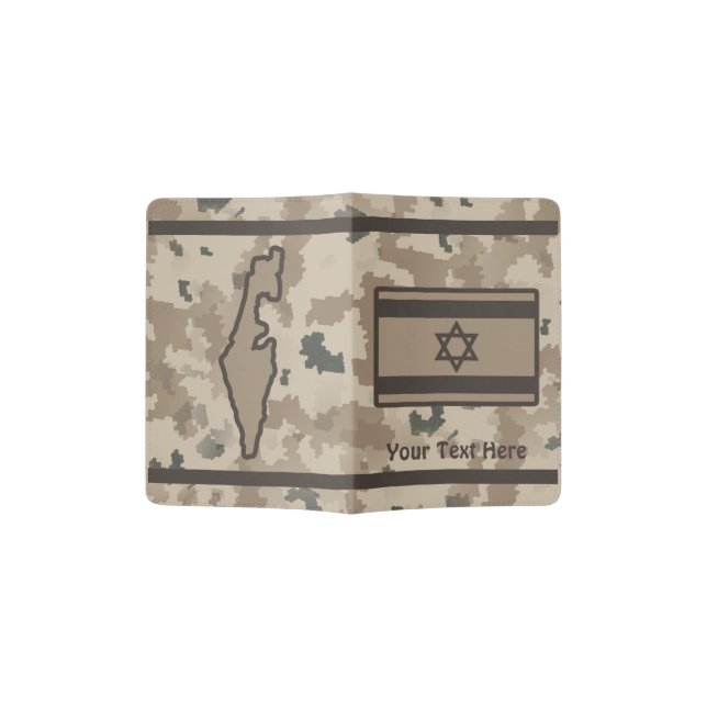 Desert Israeli Flag Passport Holder (Opened)