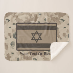 Desert Israeli Flag Sherpa Blanket