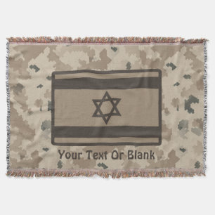 Desert Israeli Flag Throw Blanket