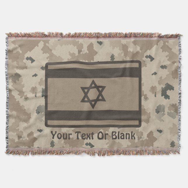 Desert Israeli Flag Throw Blanket (Front)