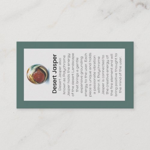 Desert Jasper Crystal Meaning Jewelry Display  Business Card