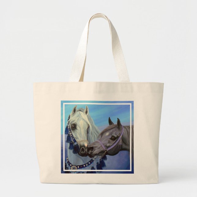 Desert Jewels Arabian horses tote bag (Front)