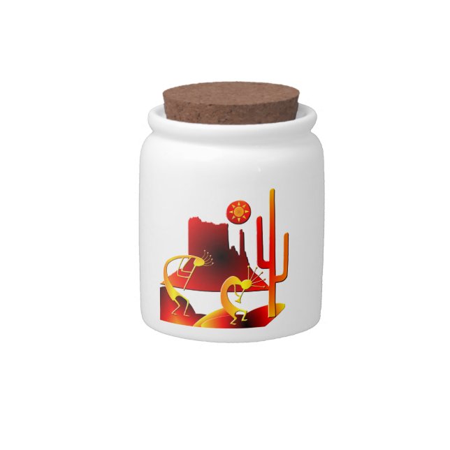 Desert Kokopelli Candy Jar (Front)