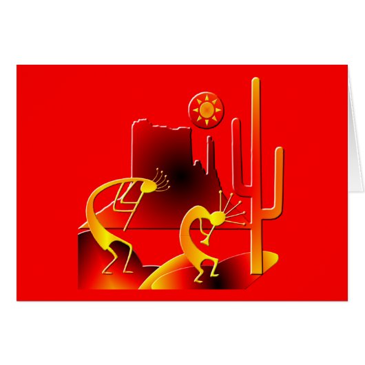 Desert Kokopelli Cards (Front Horizontal)