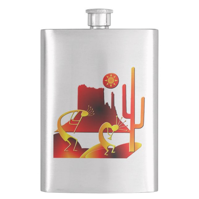 Desert Kokopelli Flask (Front)