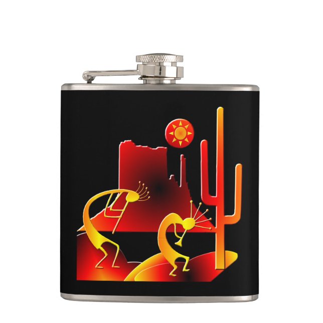 Desert Kokopelli Flask (Front)