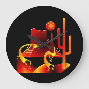 Desert Kokopelli Large Clock