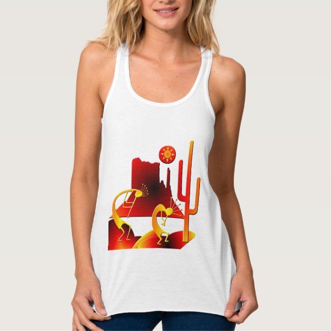 Desert Kokopelli Tank Top (Front)