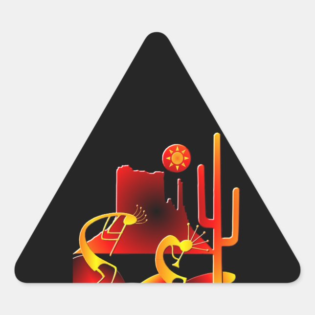 Desert Kokopelli Triangle Sticker (Front)