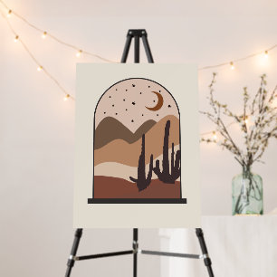 Desert Landscape, Arizona, Boho Abstract Art Foam Board