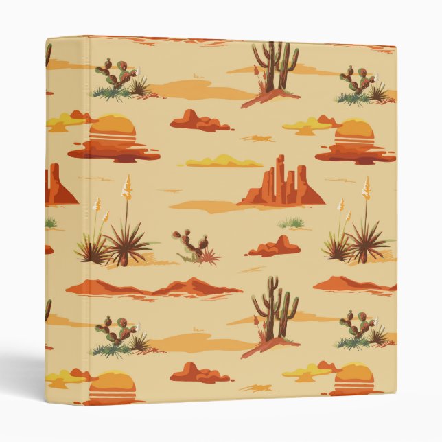 Desert Landscape Arizona Pattern 3 Ring Binder (Front/Spine)