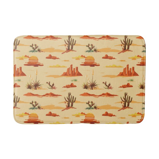 Desert Landscape Arizona Pattern Bath Mat (Front)