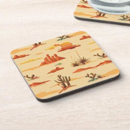 Desert Landscape Arizona Pattern Beverage Coaster