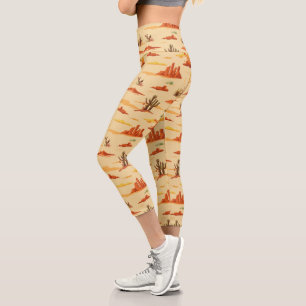 Desert Landscape Arizona Pattern Capri Leggings