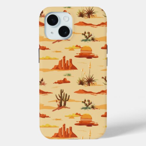 Desert Landscape Arizona Pattern iPhone 15 Case
