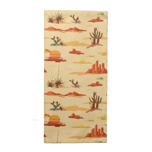 Desert Landscape Arizona Pattern Cloth Napkin (Half Fold)