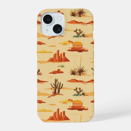 Desert Landscape Arizona Pattern iPhone 15 Case