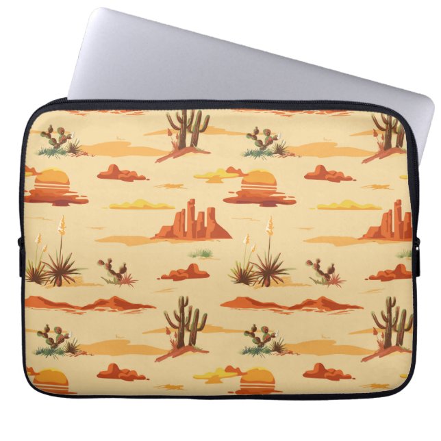 Desert Landscape Arizona Pattern Laptop Sleeve (Front)