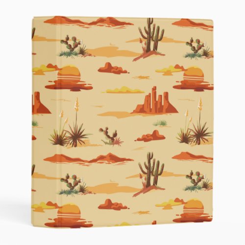 Desert Landscape Arizona Pattern Mini Binder