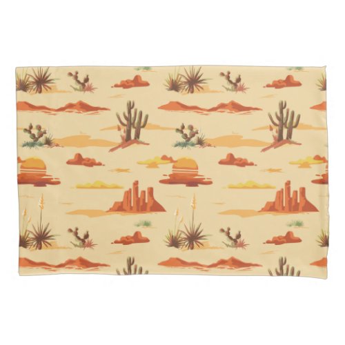 Desert Landscape Arizona Pattern Pillow Case