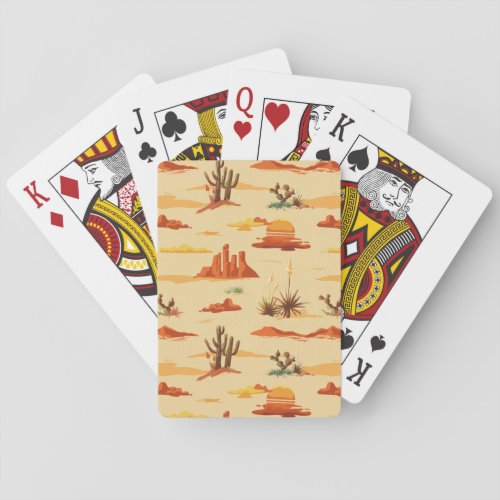 Desert Landscape Arizona Pattern Poker Cards