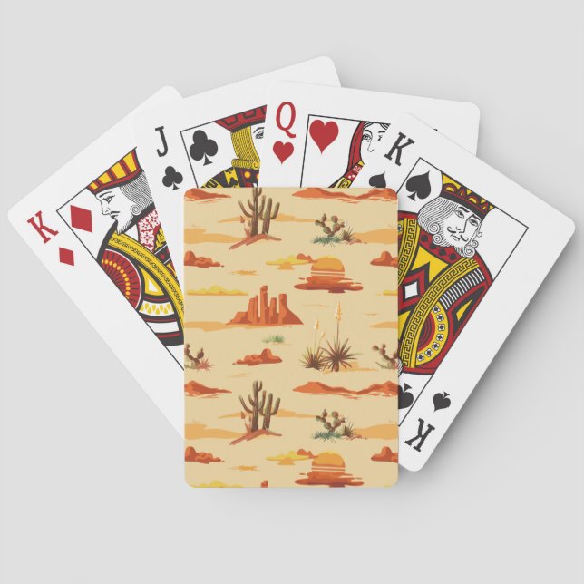 Desert Landscape Arizona Pattern Poker Cards (Back)