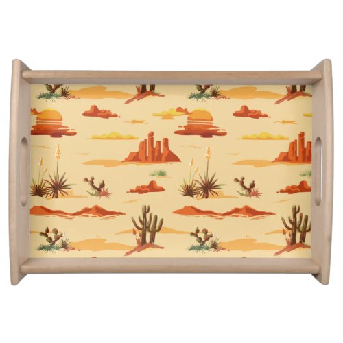 Desert Landscape Arizona Pattern Serving Tray