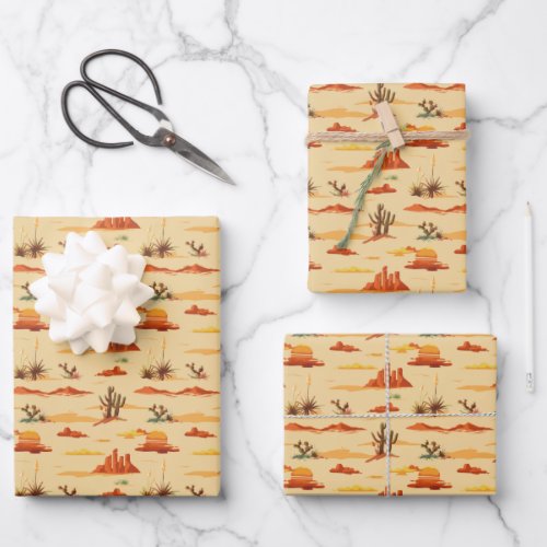 Desert Landscape Arizona Pattern Wrapping Paper Sheets