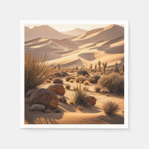 Desert landscape at sunset napkins