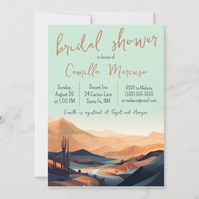 Desert Landscape Bridal Shower Invitation (Front)