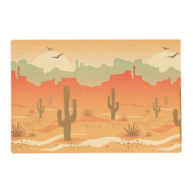 Desert Landscape Cactus Design Placemat (Front)